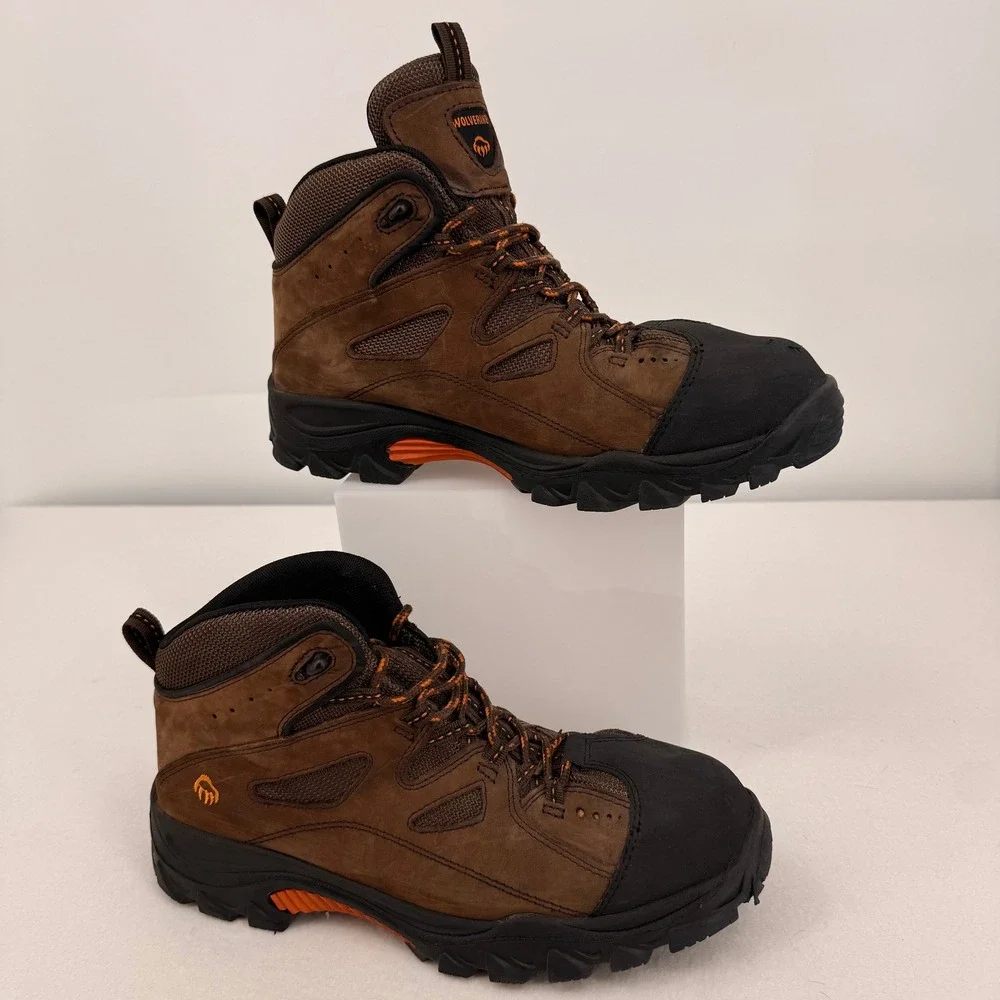 Wolverine Mens Brown Leather Composite Toe Work Boots F3445-21 Size 10M Hikers